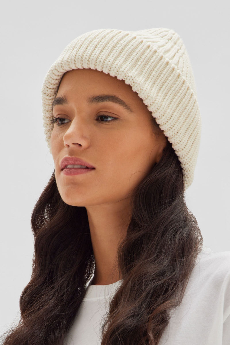 Ava Cotton Beanie- Cream – Slowly Studio